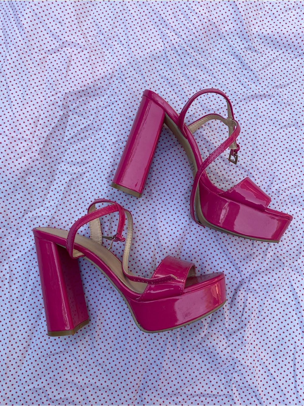 Pink Platform Strap Heels - Picture 2 of 4